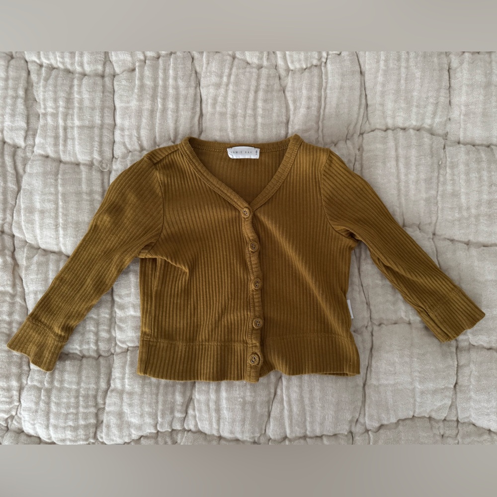 Jamie Kay Mustard Ribbed Cardigan